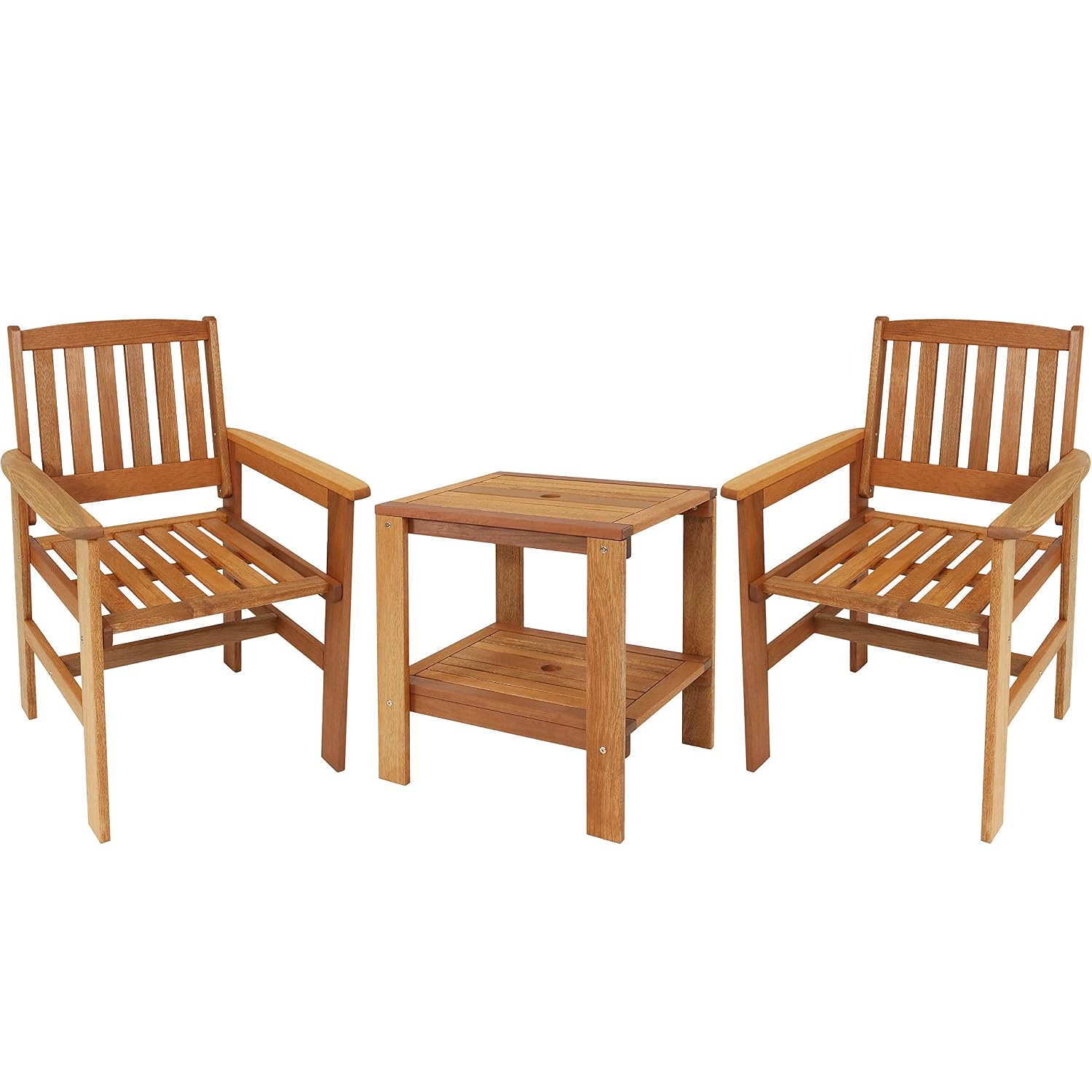 3-Piece Wood Patio Set 2 Chair - Outdoor Furniture Oil review and price